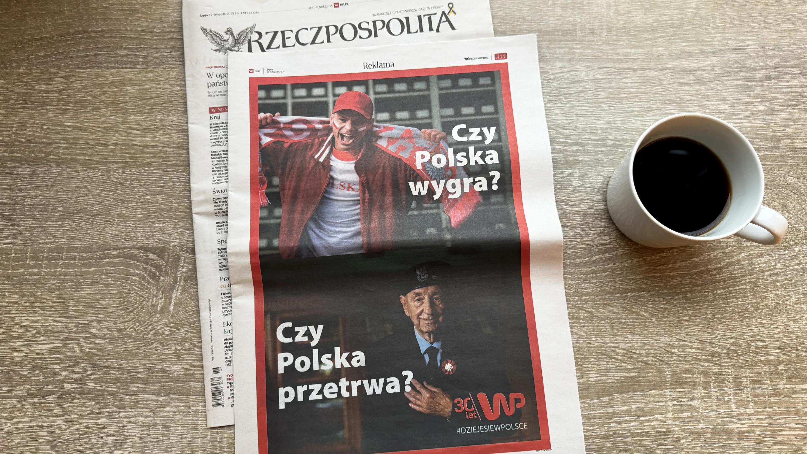 Całostronicowa reklama kampanii w Rzeczpospolitej